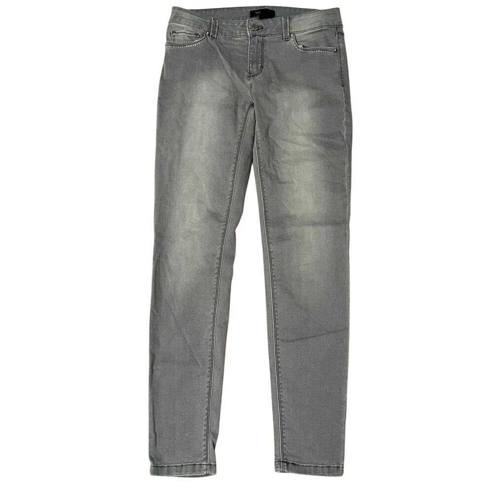 White House Black Market Light Gray Skinny Jeans, Size 2R